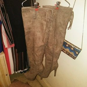 Taupe Over the knee high boot